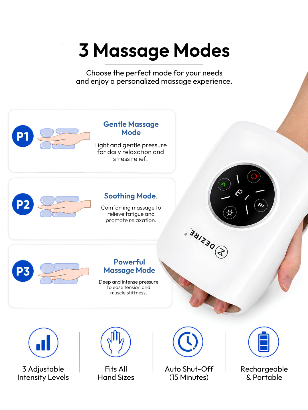 Dezire Hand Massager with Heat & Air Compression