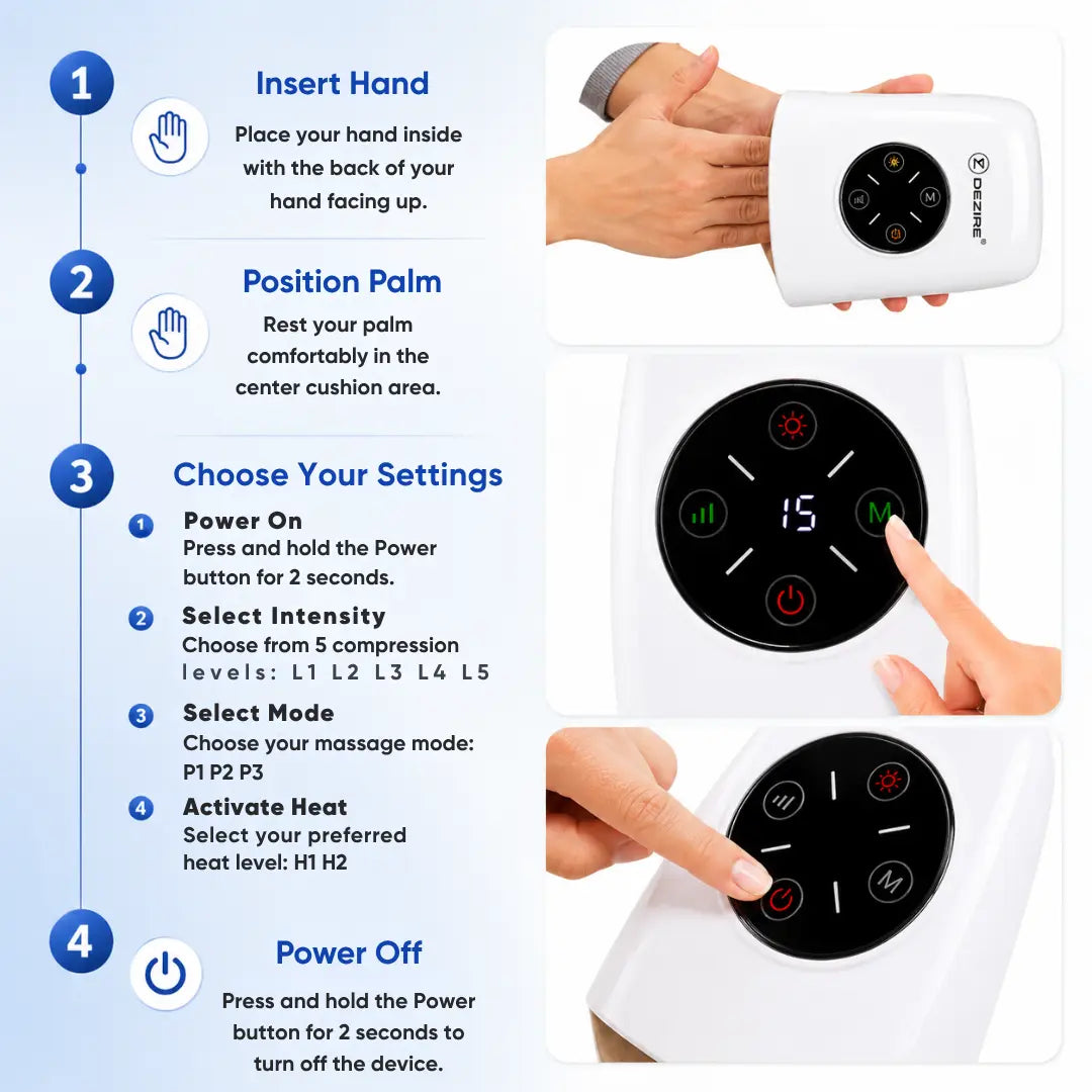 Dezire Hand Massager with Heat & Air Compression
