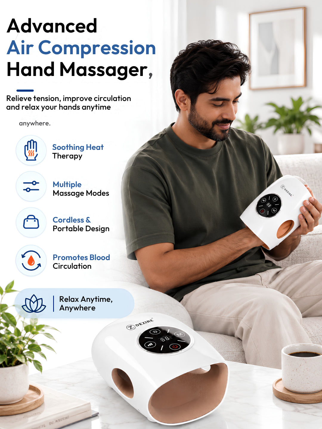 Dezire Hand Massager with Heat & Air Compression